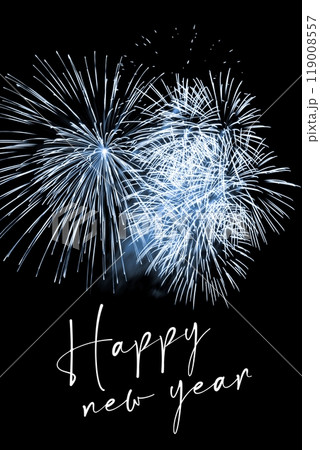 Happy new year blue fireworks stars new years eve. Luxury firework event sky show turn of the year celebration. Holidays season party time. Premium entertainment nightlife background. Happy new year blue fireworks stars new years eve. Luxury firework event sky show turn of the year celebration. Holidays season party time. Premium entertainment nightlife background. 119008557