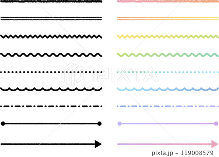 手書きライン素材セット 119008579