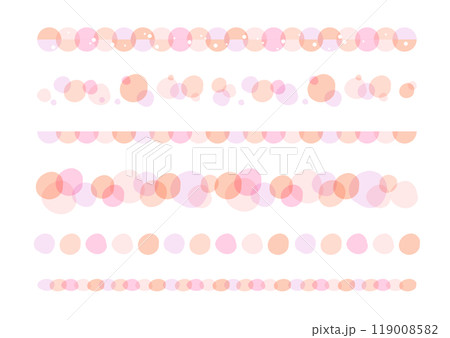 水彩風 手書きライン素材セット ピンク 水彩風 手書きライン素材セット ピンク 119008582