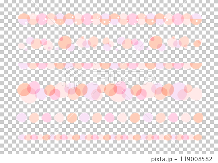 水彩風 手書きライン素材セット ピンク 水彩風 手書きライン素材セット ピンク 119008582