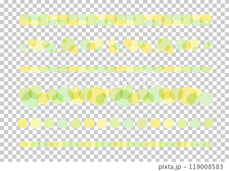 水彩風 手書きライン素材セット 黄色 水彩風 手書きライン素材セット 黄色 119008583