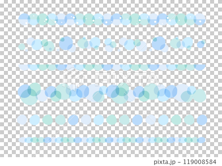 水彩風 手書きライン素材セット 青 119008584