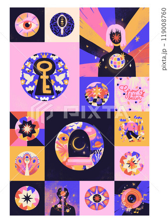 Cute Trendy Colorful Poster 119008760