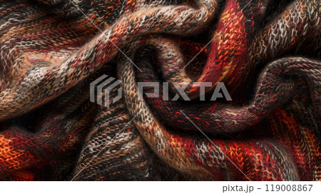 Warm woolen plaid texture background 119008867