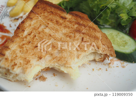 Enjoy a delicious Grilled Cheese Sandwich served alongside a fresh Side Salad and crispy Fries Enjoy a delicious Grilled Cheese Sandwich served alongside a fresh Side Salad and crispy Fries 119009350