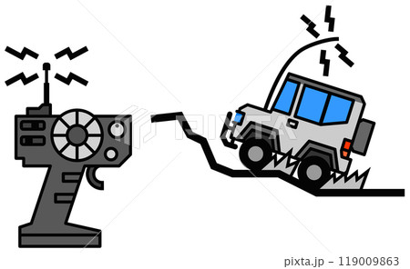 プロポでリモートコントロールして走行させる四駆のラジコン 119009863