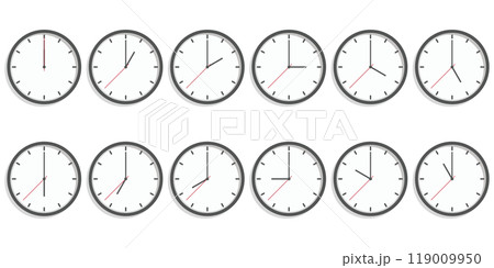 シンプルな時計のイラスト 119009950