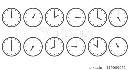 シンプルな時計のイラストのイラスト素材 [119009951] - PIXTA