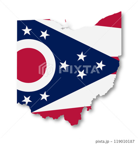 Ohio State Flag Map Illustration 119010187