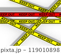 立ち入り禁止　キープアウト　赤色ライン 119010898