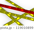 立入禁止　キープアウト　赤色ライン　立体モデル 119010899