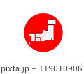 日本地図と日の丸をイメージ 119010906