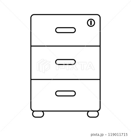 オフィスキャビネットのシンプルな線画イラスト オフィスキャビネットのシンプルな線画イラスト 119011715