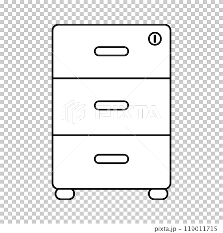 オフィスキャビネットのシンプルな線画イラスト オフィスキャビネットのシンプルな線画イラスト 119011715