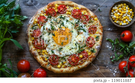 彩り豊かな手作り野菜ピザ 彩り豊かな手作り野菜ピザ 119011887