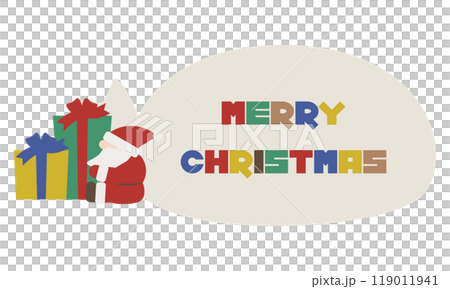 Cute profile Santa Claus and gift frame 1 119011941