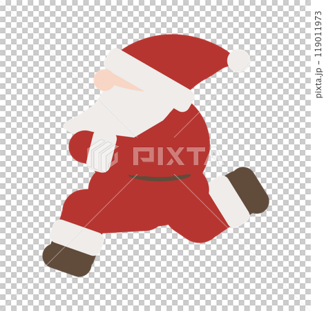 可愛的輪廓聖誕老人運行 2 119011973