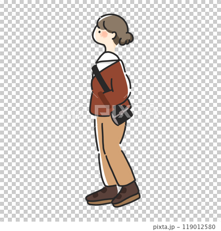 女性　秋冬　ファッション　イラスト 119012580