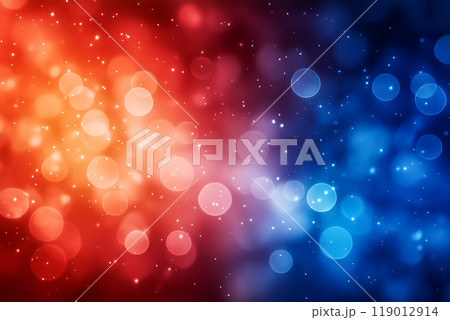 濃い青と燃えるような赤の雲が融合した抽象的な作品 119012914