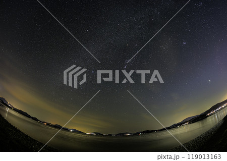 瀬戸内の冬の星景色　北斗七星と冬の天の川 119013163
