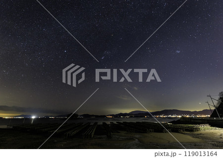 瀬戸内の冬の星景色　オリオン座と冬の天の川 119013164