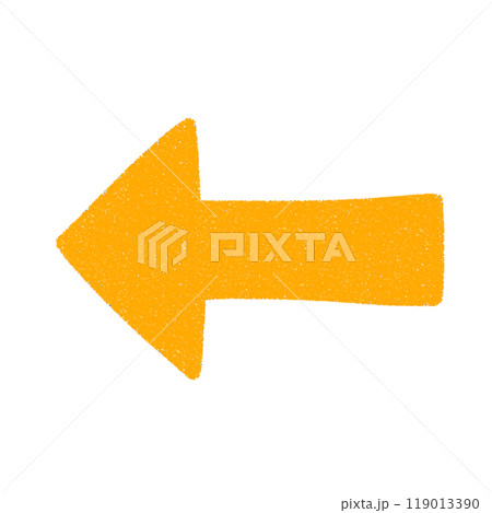 左向き矢印のかわいい手書き風イラスト 119013390