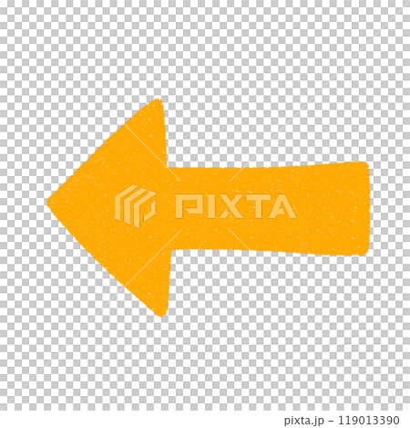 左向き矢印のかわいい手書き風イラスト 119013390