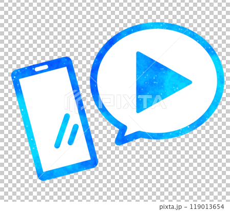Blue starry sky | Play mark and smartphone Blue starry sky | Play mark and smartphone 119013654