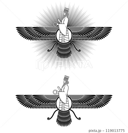 Zoroastrianism Symbol Silhouette Zoroastrianism Symbol Silhouette 119013775