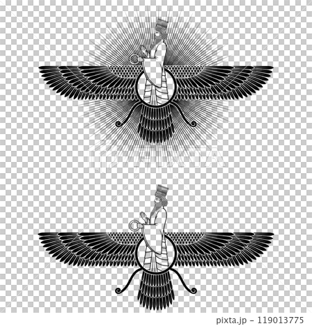 Zoroastrianism Symbol Silhouette Zoroastrianism Symbol Silhouette 119013775