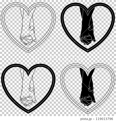Design of two Arms within a heart 119013796