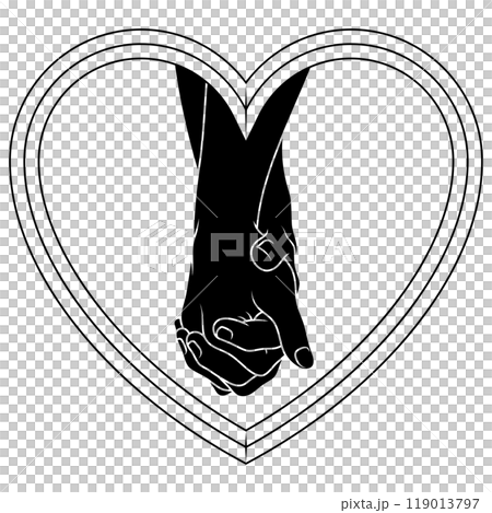 Design of two Arms within a heart 119013797