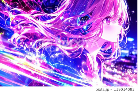 美しい女性の横顔のイラスト素材 [119014093] - PIXTA