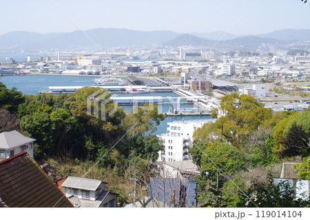 元宇品から眺めた広島港の景色 元宇品から眺めた広島港の景色 119014104