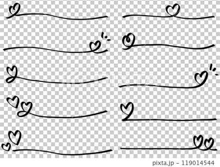 手寫心線套裝、文字裝飾、裝飾邊框 119014544
