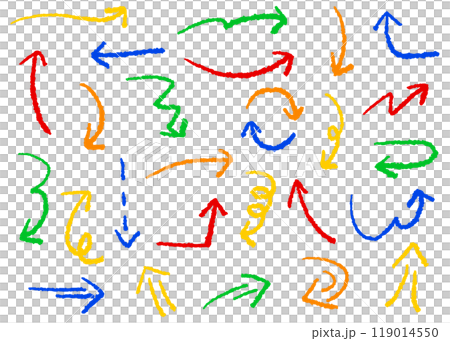 Hand-drawn arrow set, variation set 119014550