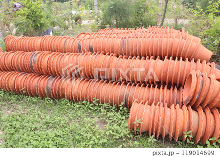 clay made tree pot on shop for sell 119014699