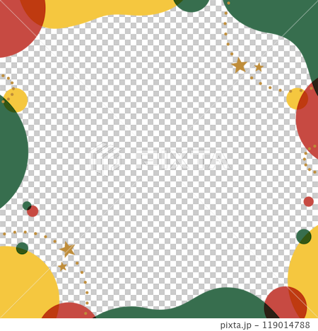 Pop design background frame, curved and circular objects, Christmas colors, square size Pop design background frame, curved and circular objects, Christmas colors, square size 119014788