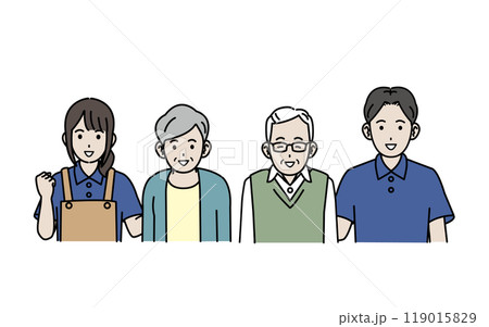 高齢者と介護士のイラスト 高齢者と介護士のイラスト 119015829