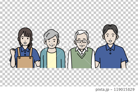 高齢者と介護士のイラスト 高齢者と介護士のイラスト 119015829