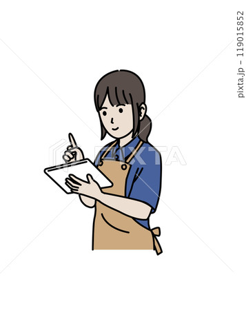 タブレットを使う介護士のイラスト 119015852