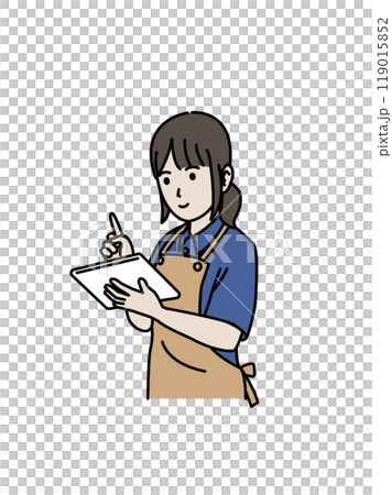 タブレットを使う介護士のイラスト 119015852