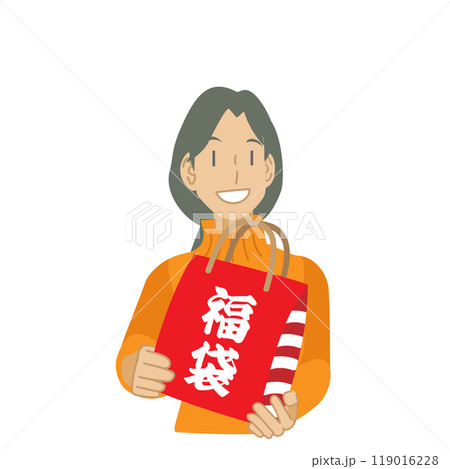 福袋を持った女性 119016228