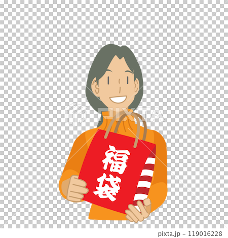 福袋を持った女性 119016228