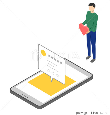 SNSでハートを送る男性 119016229