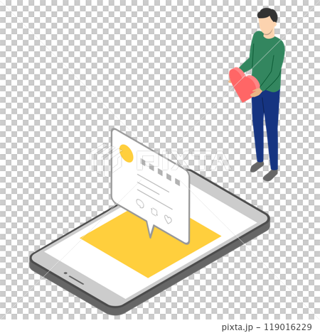 SNSでハートを送る男性 119016229