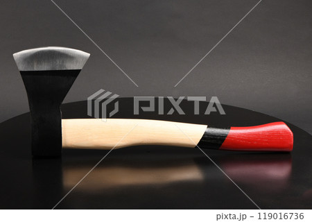 Axe with wooden handle. Axe with wooden handle. 119016736