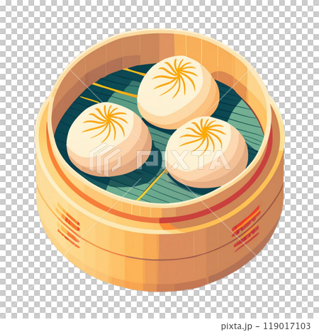 蒸籠裡的肉包子插圖4 / 傳單和海報材料 119017103