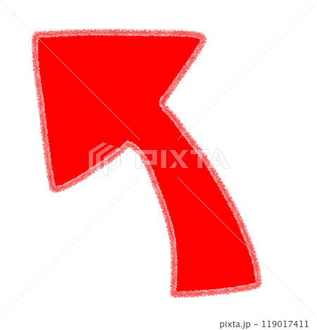 左上向き矢印のかわいい手書き風イラスト 119017411