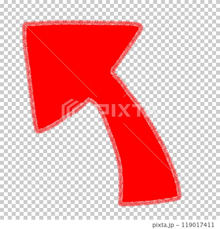 左上向き矢印のかわいい手書き風イラスト 119017411